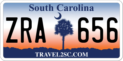 SC license plate ZRA656