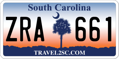 SC license plate ZRA661