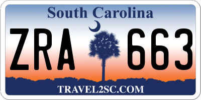 SC license plate ZRA663