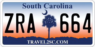 SC license plate ZRA664