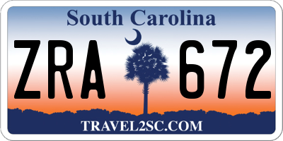 SC license plate ZRA672
