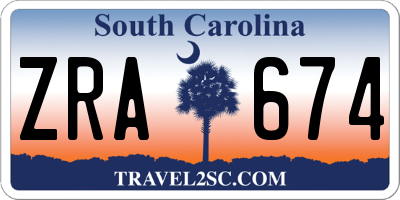 SC license plate ZRA674