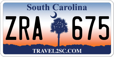 SC license plate ZRA675