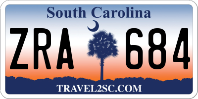SC license plate ZRA684