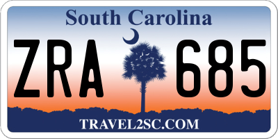 SC license plate ZRA685