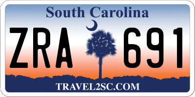 SC license plate ZRA691