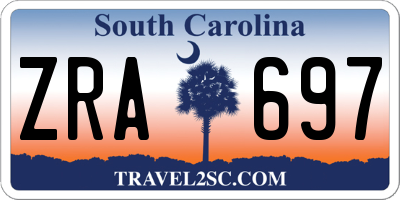 SC license plate ZRA697