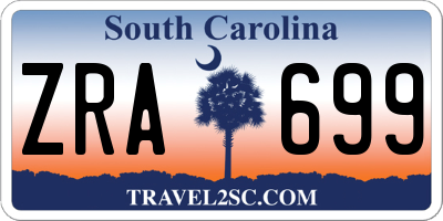SC license plate ZRA699