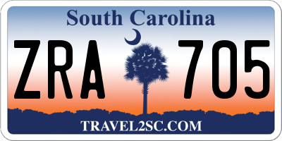SC license plate ZRA705