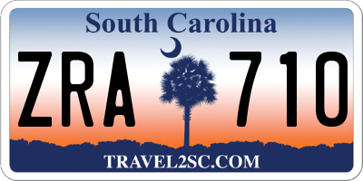 SC license plate ZRA710