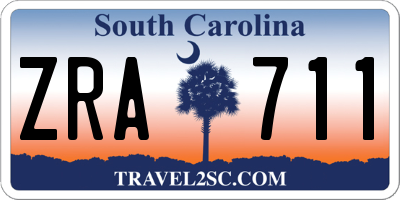 SC license plate ZRA711