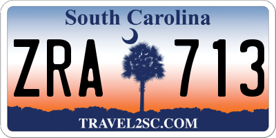 SC license plate ZRA713