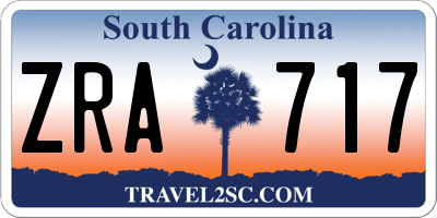 SC license plate ZRA717