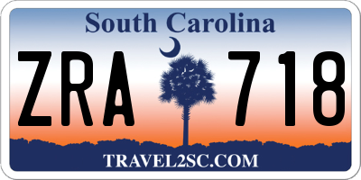 SC license plate ZRA718