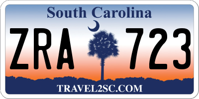 SC license plate ZRA723