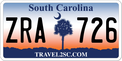 SC license plate ZRA726