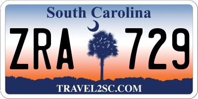 SC license plate ZRA729