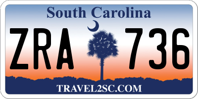 SC license plate ZRA736