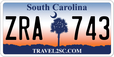 SC license plate ZRA743