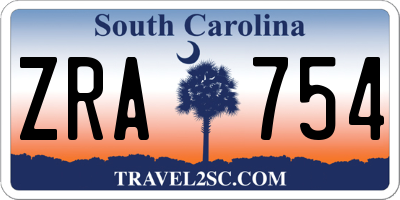 SC license plate ZRA754