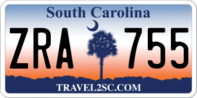 SC license plate ZRA755