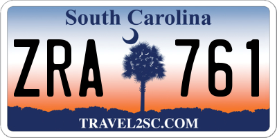 SC license plate ZRA761