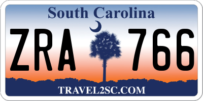 SC license plate ZRA766