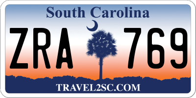 SC license plate ZRA769