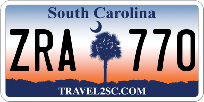 SC license plate ZRA770