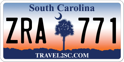 SC license plate ZRA771