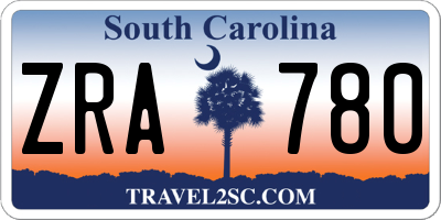 SC license plate ZRA780