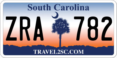 SC license plate ZRA782