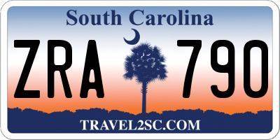 SC license plate ZRA790