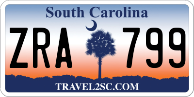 SC license plate ZRA799