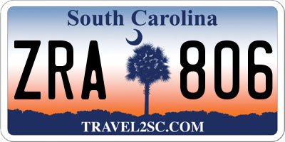 SC license plate ZRA806