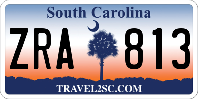 SC license plate ZRA813