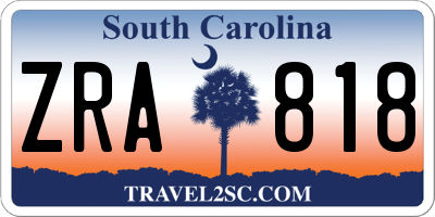 SC license plate ZRA818