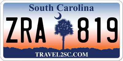 SC license plate ZRA819