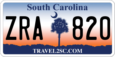 SC license plate ZRA820