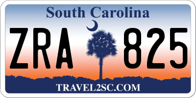 SC license plate ZRA825