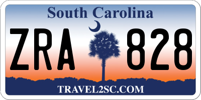 SC license plate ZRA828