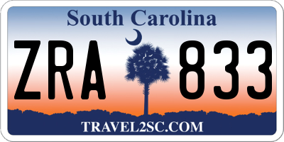 SC license plate ZRA833