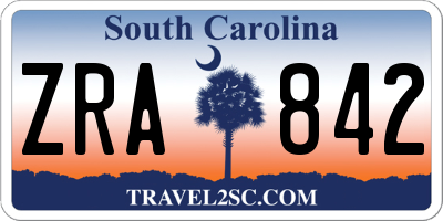 SC license plate ZRA842