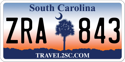 SC license plate ZRA843