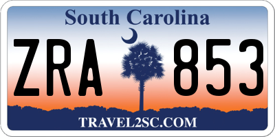 SC license plate ZRA853