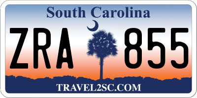 SC license plate ZRA855
