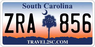 SC license plate ZRA856