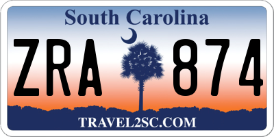SC license plate ZRA874