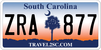 SC license plate ZRA877