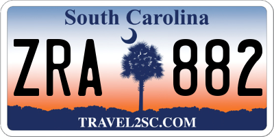 SC license plate ZRA882